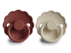 FRIGG baked clay/cream pacifier Daisy silicone (2-pack)